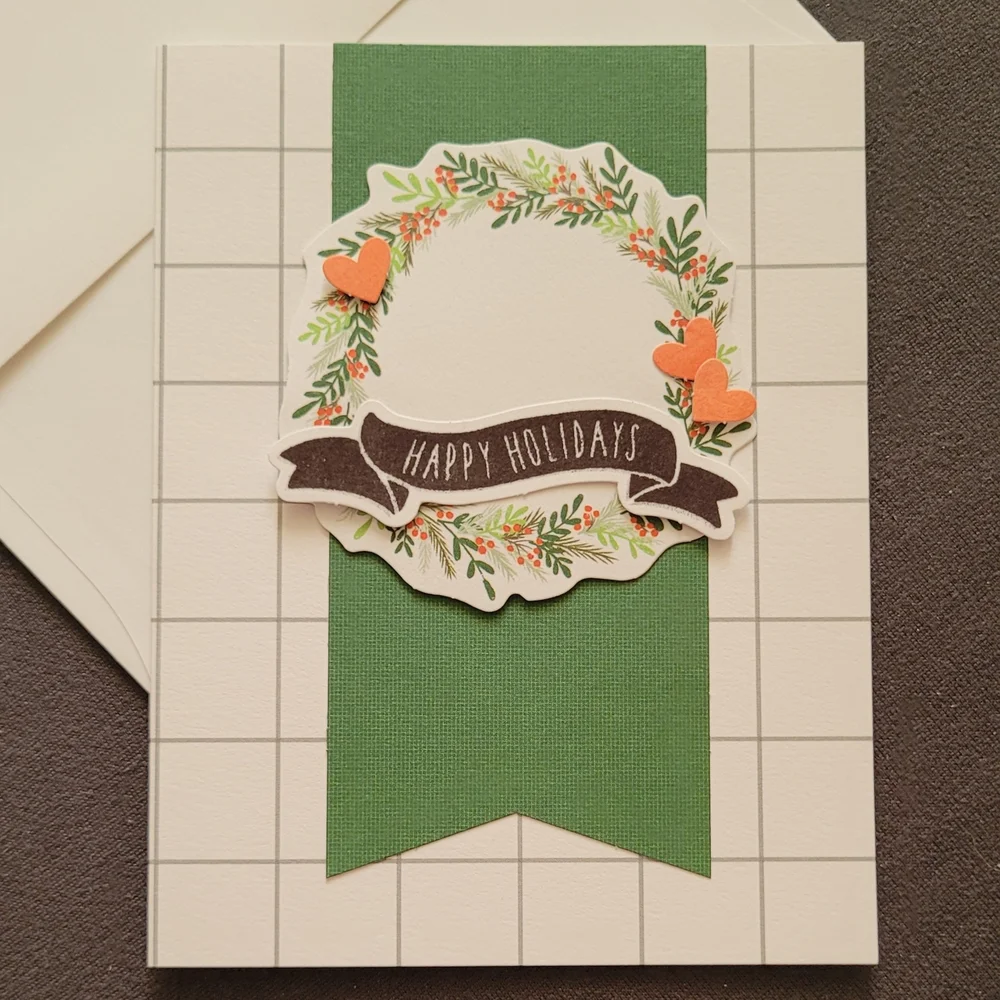 Festive Holiday Greeting Card with Wreath Design